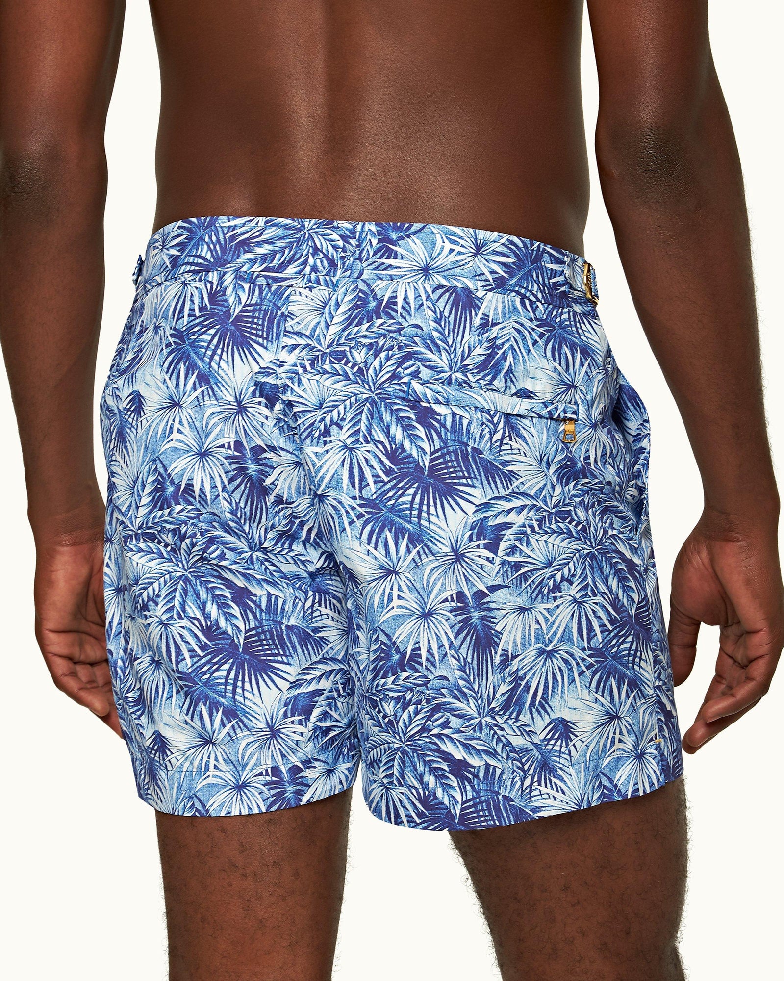 Setter Lagoon Blue Palmed Shorter-Length Swim Shorts | Lagoon Blue