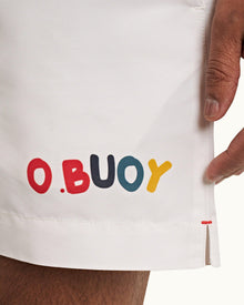 White Sand O.BUOY Shorter-Length Swim Shorts | White Sand