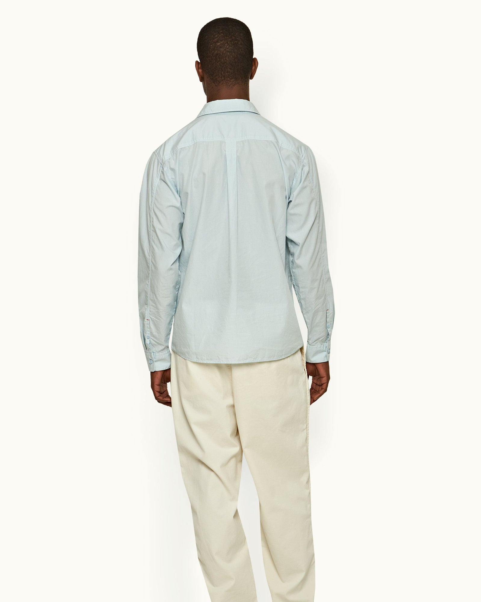 Powdered Sky Relaxed Fit Overhead Organic Cotton Shirt | Powdered Sky