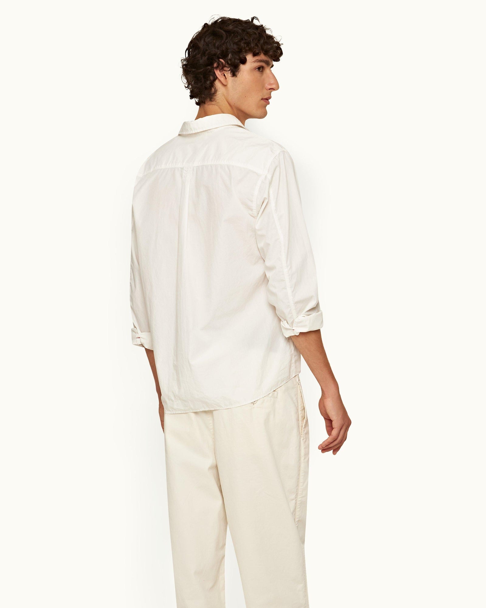 White Sand Relaxed Fit Overhead Organic Cotton Shirt | White Sand