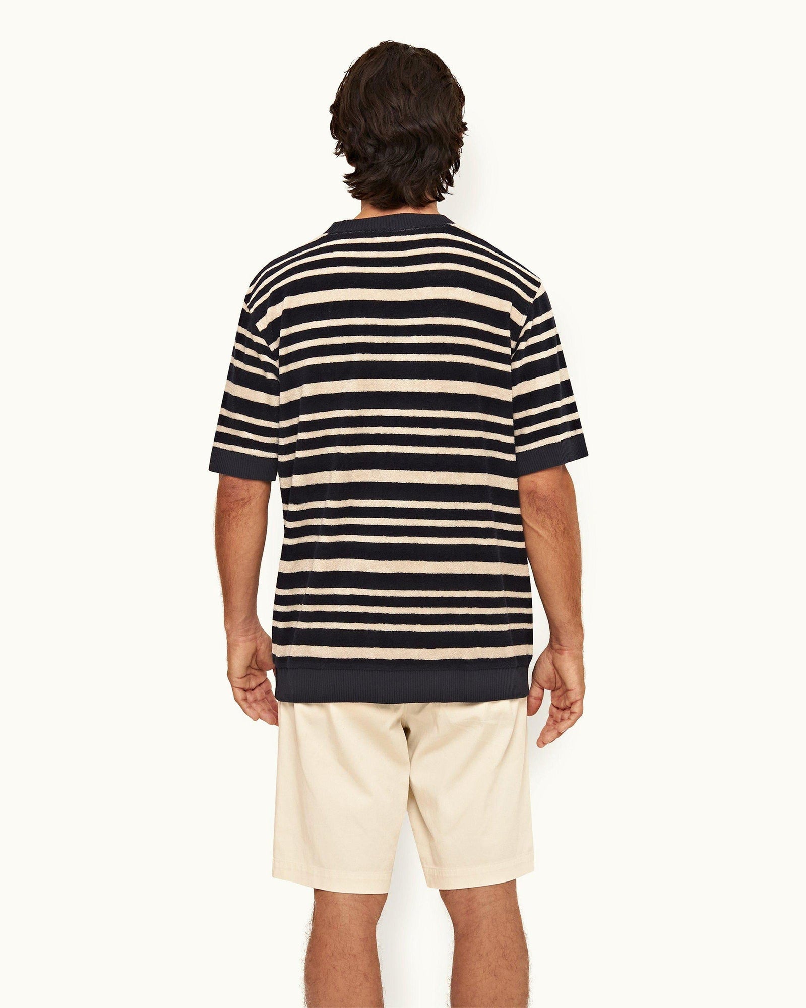 Night Iris/Matchstick Classic Stripe Cotton Towelling T-Shirt | Night Iris/Matchstick