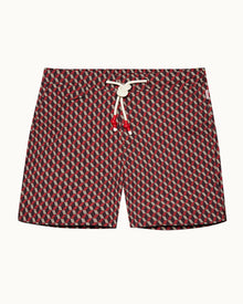 Truffle/Vermillion Bowline Drawcord Mid-Length Swim Shorts | Truffle/Vermillion