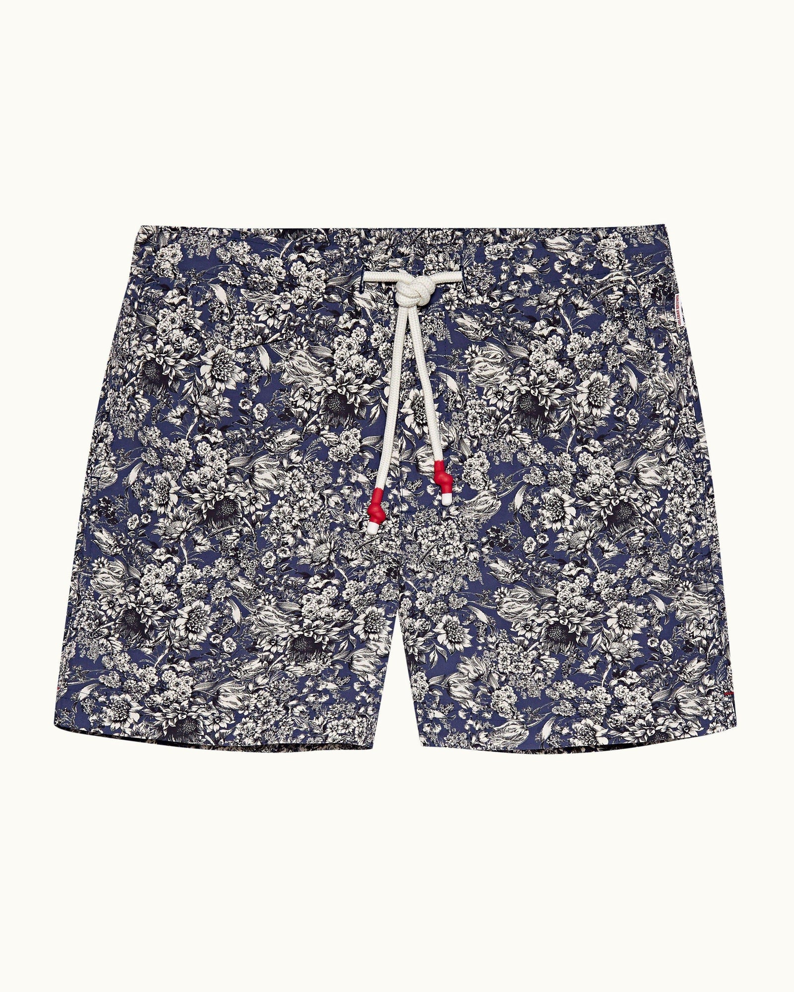Standard Blue Wash Full Bloom Mid-Length Drawcord Swim Shorts | Blue Wash