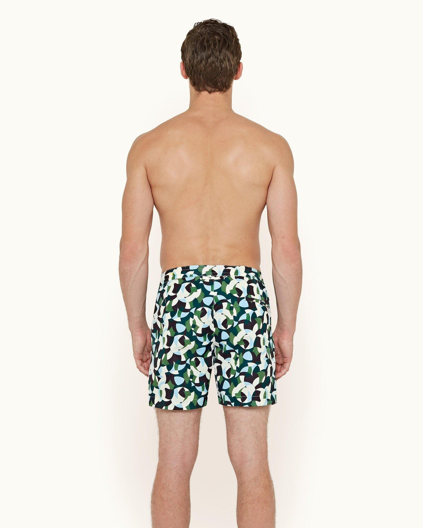 Standard Racing Green/Horizon Blue Moissan Mid-Length Drawcord Swim Shorts | Racing Green/Horizon Blue
