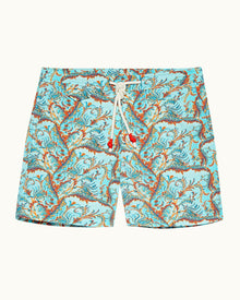 Multicolour Paisley Mid-Length Drawcord Swim Shorts | Multicolour