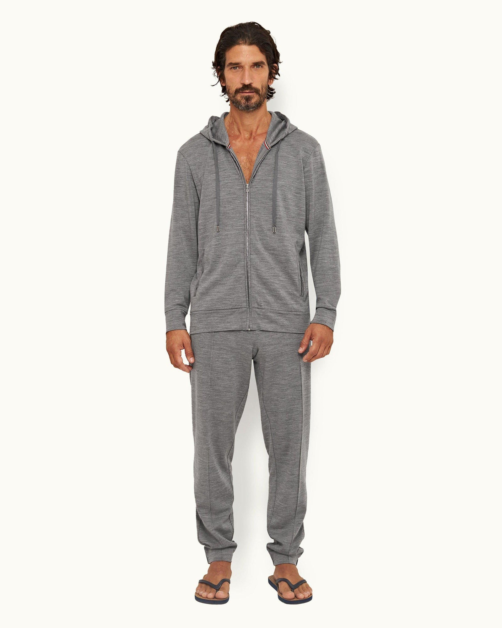 Grey Melange Smart Merino Classic Fit Sweatpants | Grey Melange