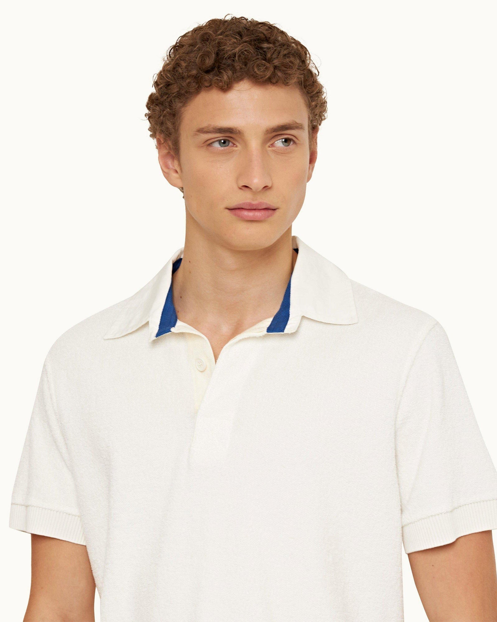 Sea Mist Classic Fit Short-Sleeve Pique Towelling Polo Shirt | Sea Mist