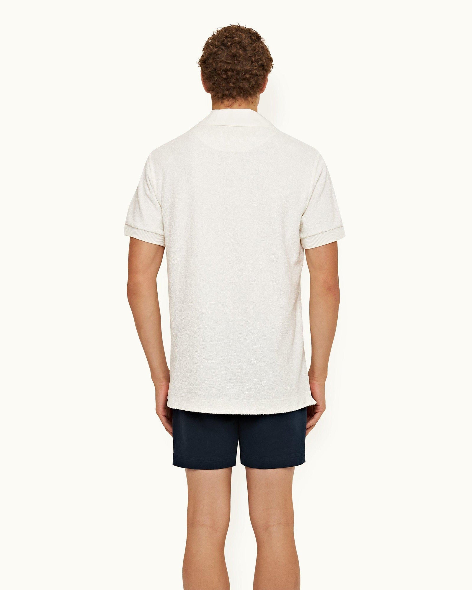 Sea Mist Classic Fit Short-Sleeve Pique Towelling Polo Shirt | Sea Mist