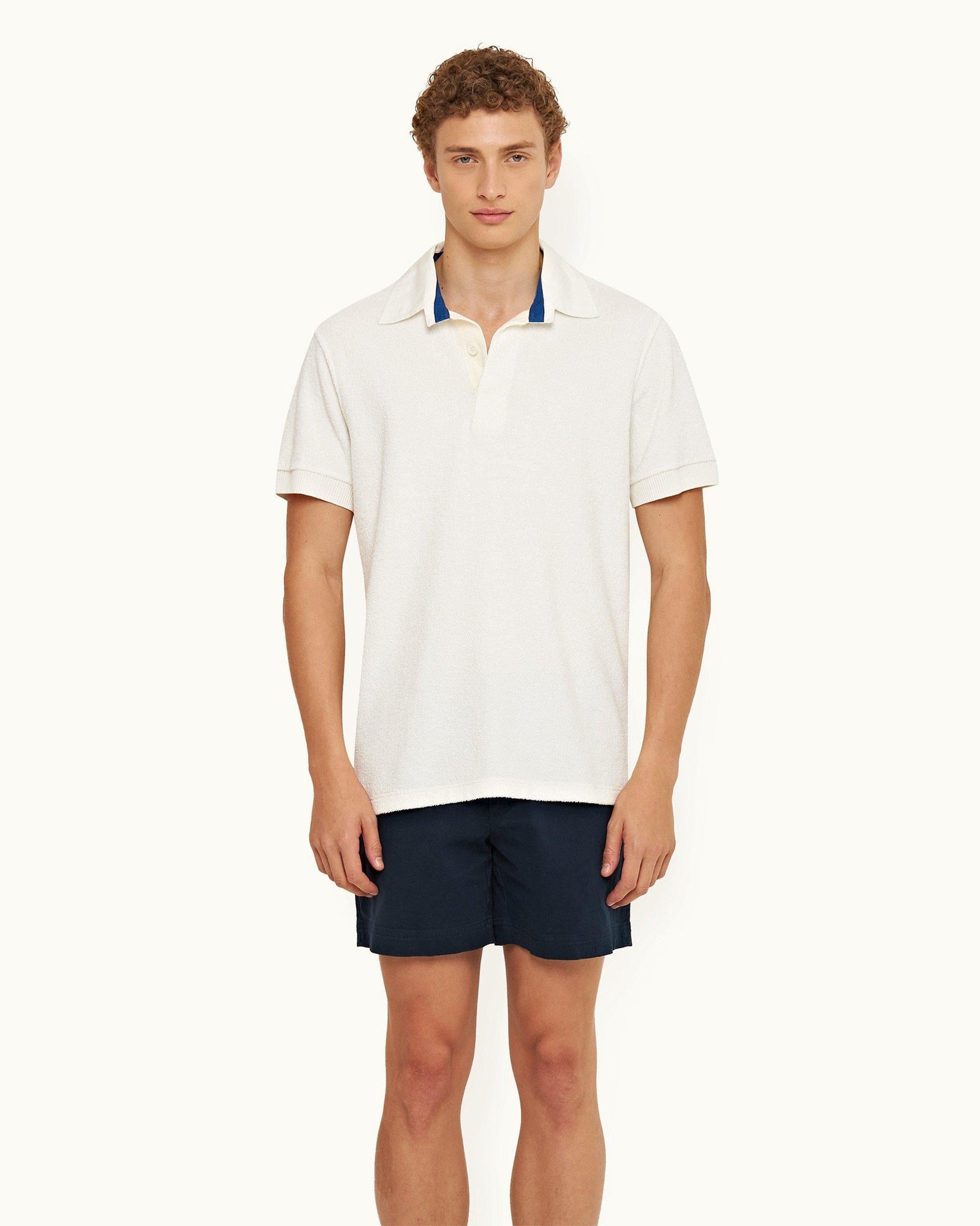 Sea Mist Classic Fit Short-Sleeve Pique Towelling Polo Shirt | Sea Mist