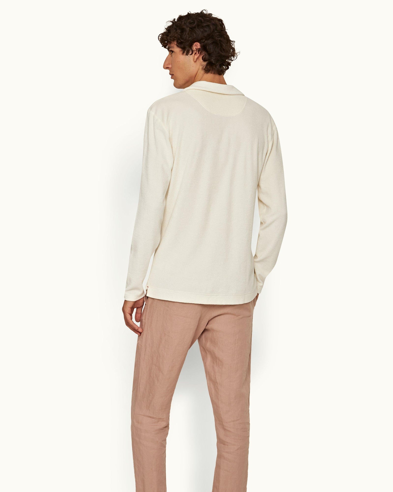 Men | Terry Towelling Polo | Cashew