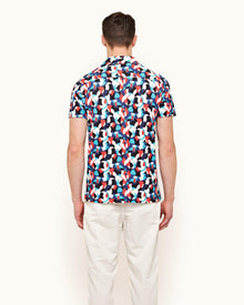 Travis Towelling Summer Red/Horizon Blue Moissan Capri Collar Double-Faced Towelling Shirt | Summer Red/Horizon Blue