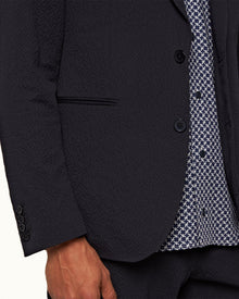 Ullock Seersucker Night Iris Seersucker Two-Button Blazer | Night Iris