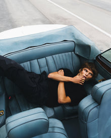 Black Relaxed Fit Tapered Leg Trousers | Black