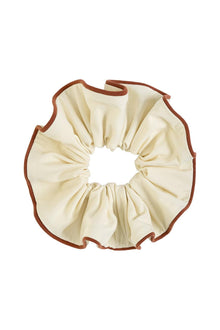 Piped Chunky Scrunchie | Oat Terracotta Binded