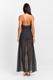 Clara Maxi Dress | Black Polkadot