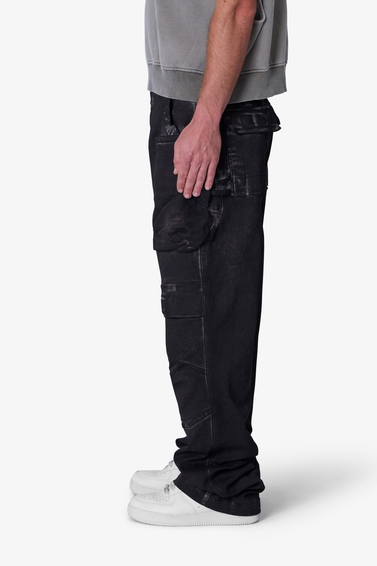 Oil Stretch Cargo Pants | Brown