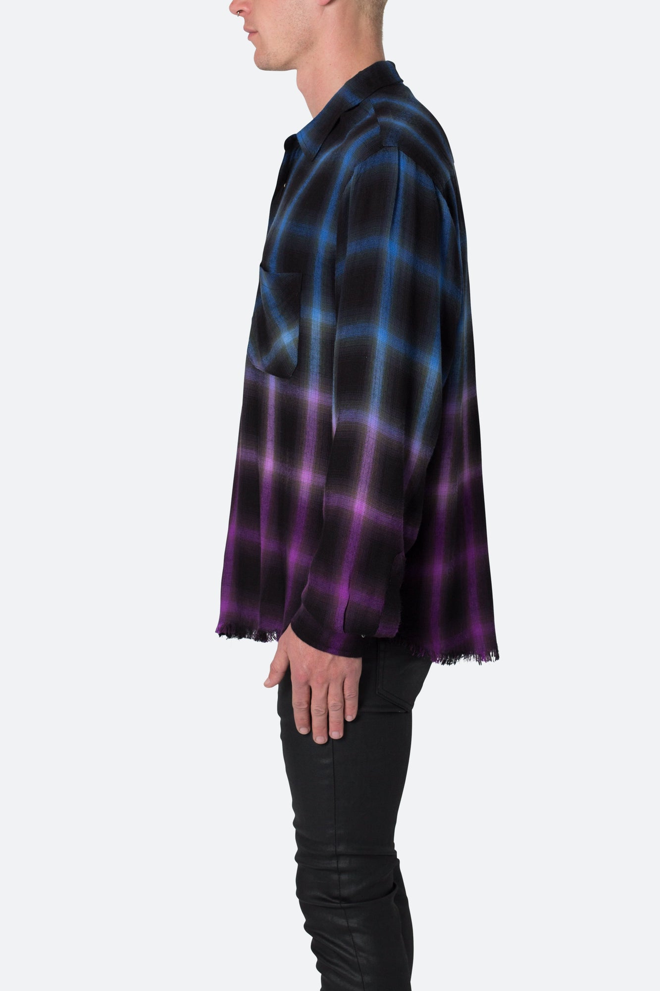 Ombre Flannel Shirt | Black x Purple