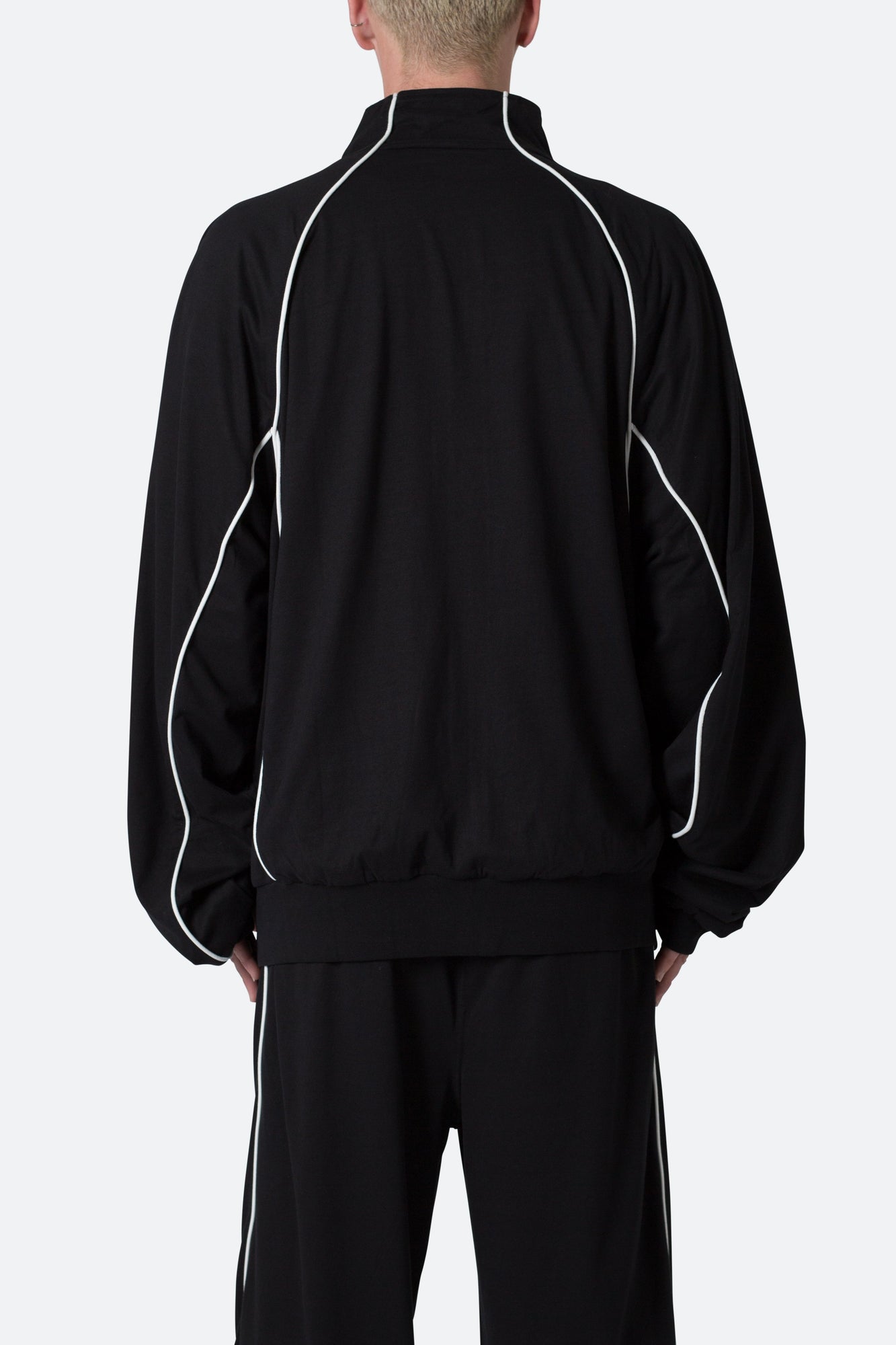 Oversized Jersey Track Jacket | Black x White