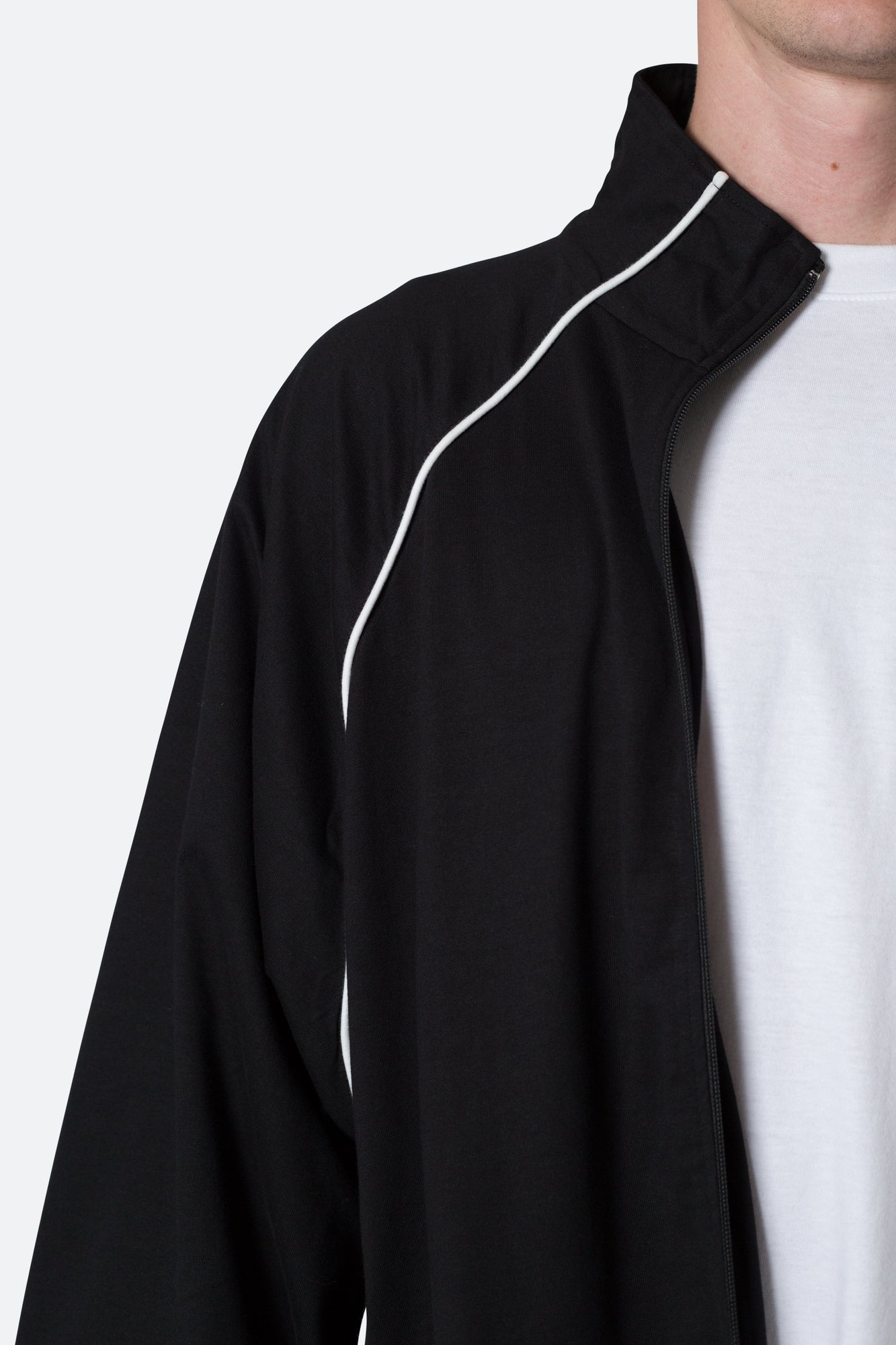 Oversized Jersey Track Jacket | Black x White