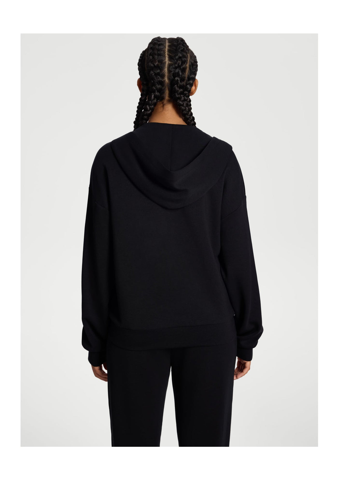 Oversized Zip-Up Hoodie | Black