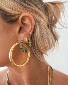 Ballier Chain Studs- Emerald Green | Gold