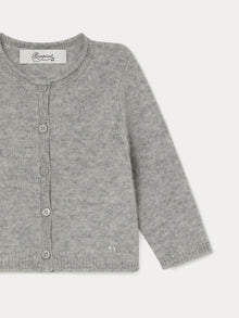 Unisex | Cashmere Cardigan For Baby | Heather Gray