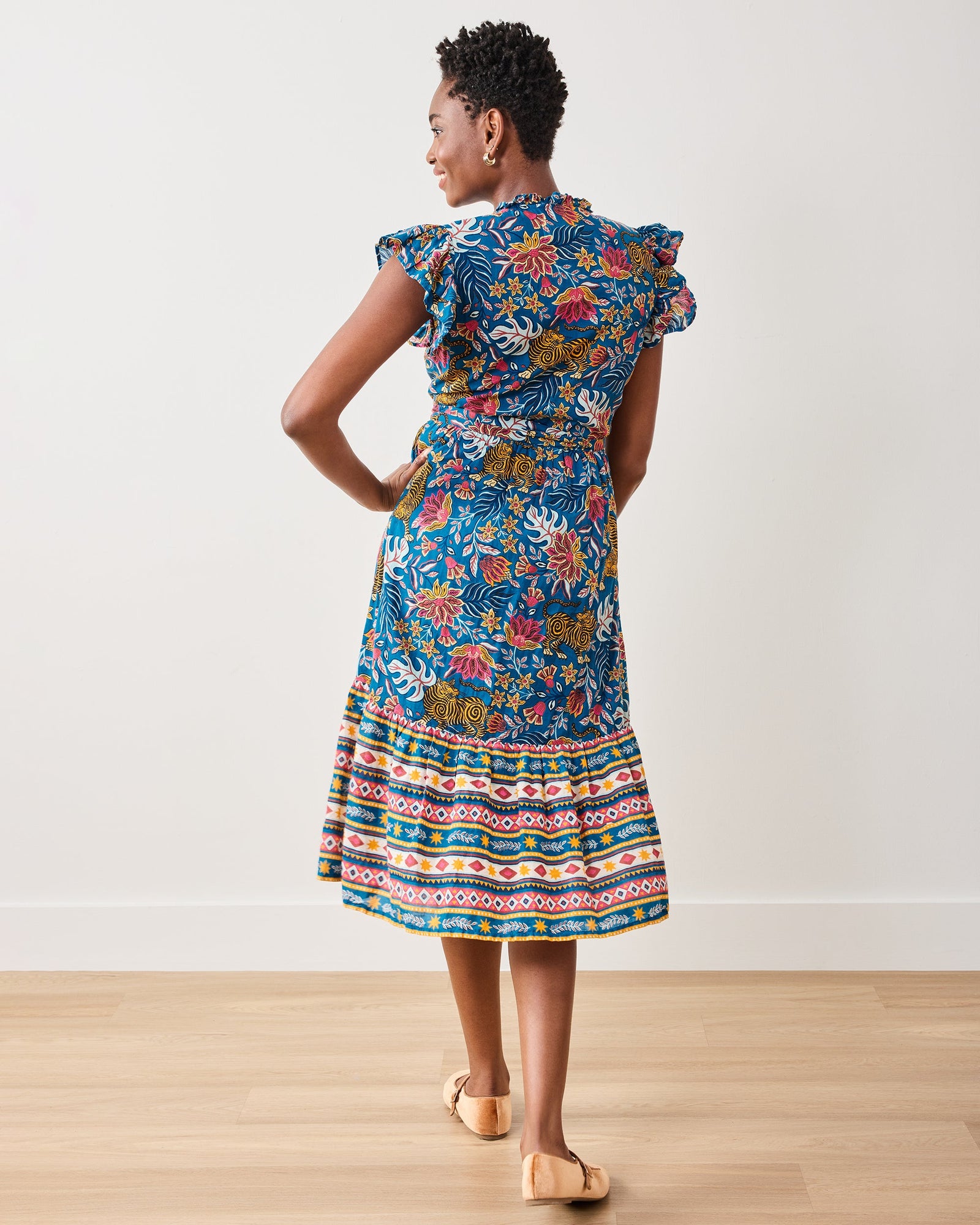 Tibetan Tigress - Helen Dress - Blue Ridge - Printfresh