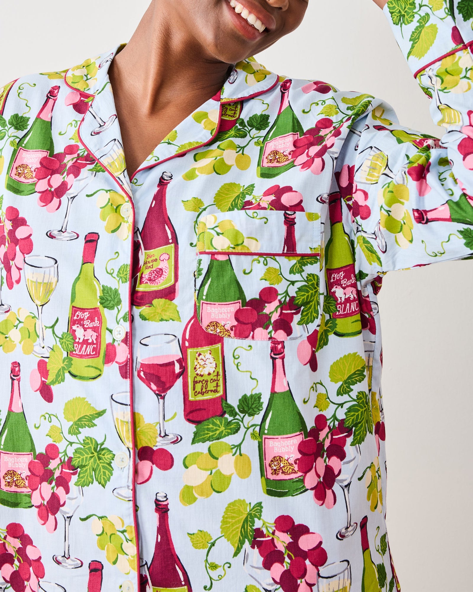 Wine Club - Long PJ Set - Vineyard Sky - Printfresh