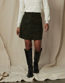 Women | Utility Mini Skirt | Green
