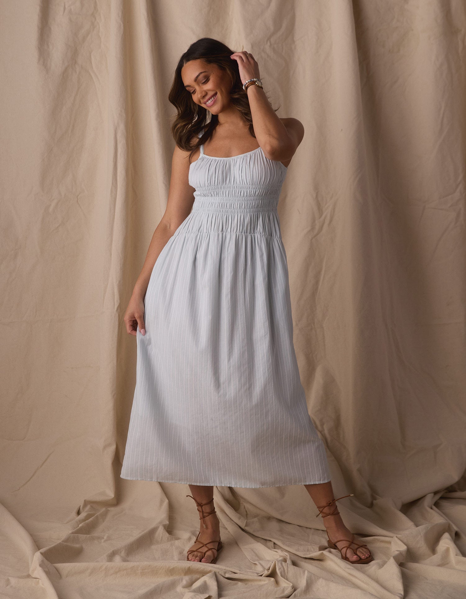 Women | Brielle Maxi Dress | Sea Glass Stripe