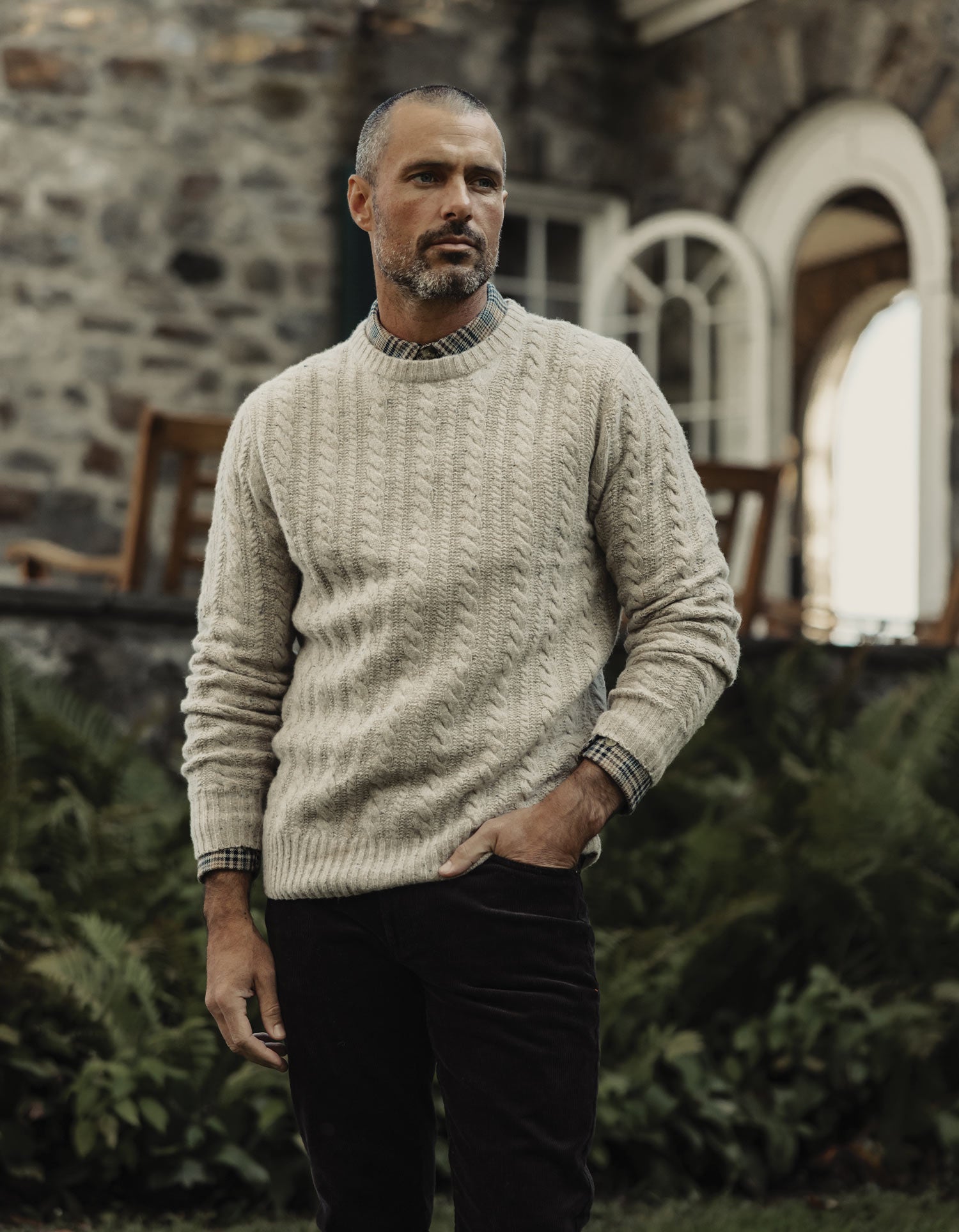 Men | Kennedy Cable Crew | Stone