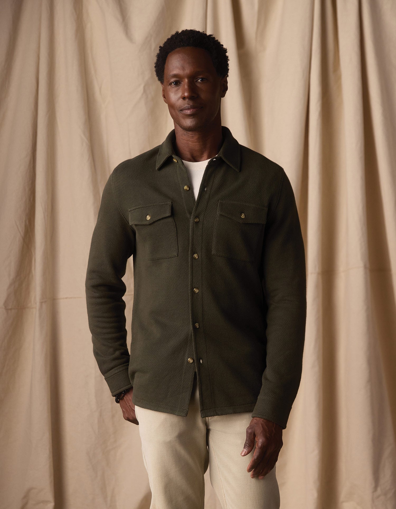 Men | Looped Terry Button Up | Alpine