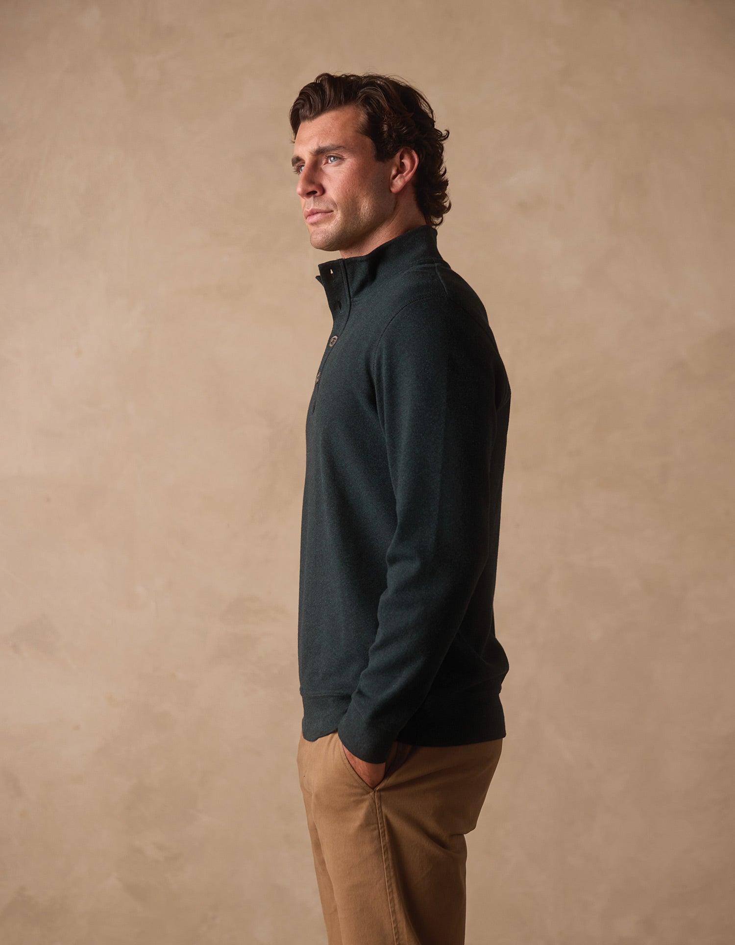 Men | Puremeso Button Popover | Emerald