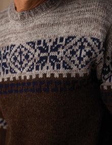 Men | Fair Isle Crew | Brown Multi