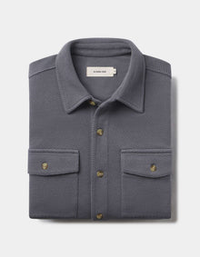 Men | Looped Terry Button Up | Harbor Blue