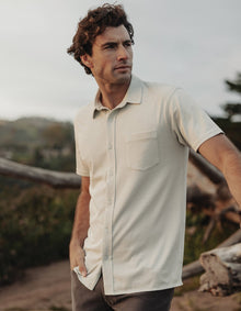 Men | Normal Jersey Button Up | Sea Glass