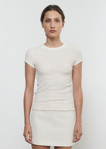 Puckered Cap Sleeve | Vanilla