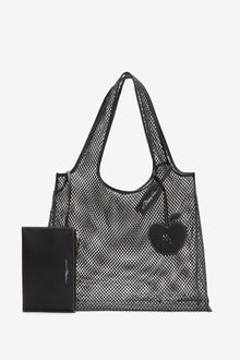 Embellished Mesh Market Tote | Black