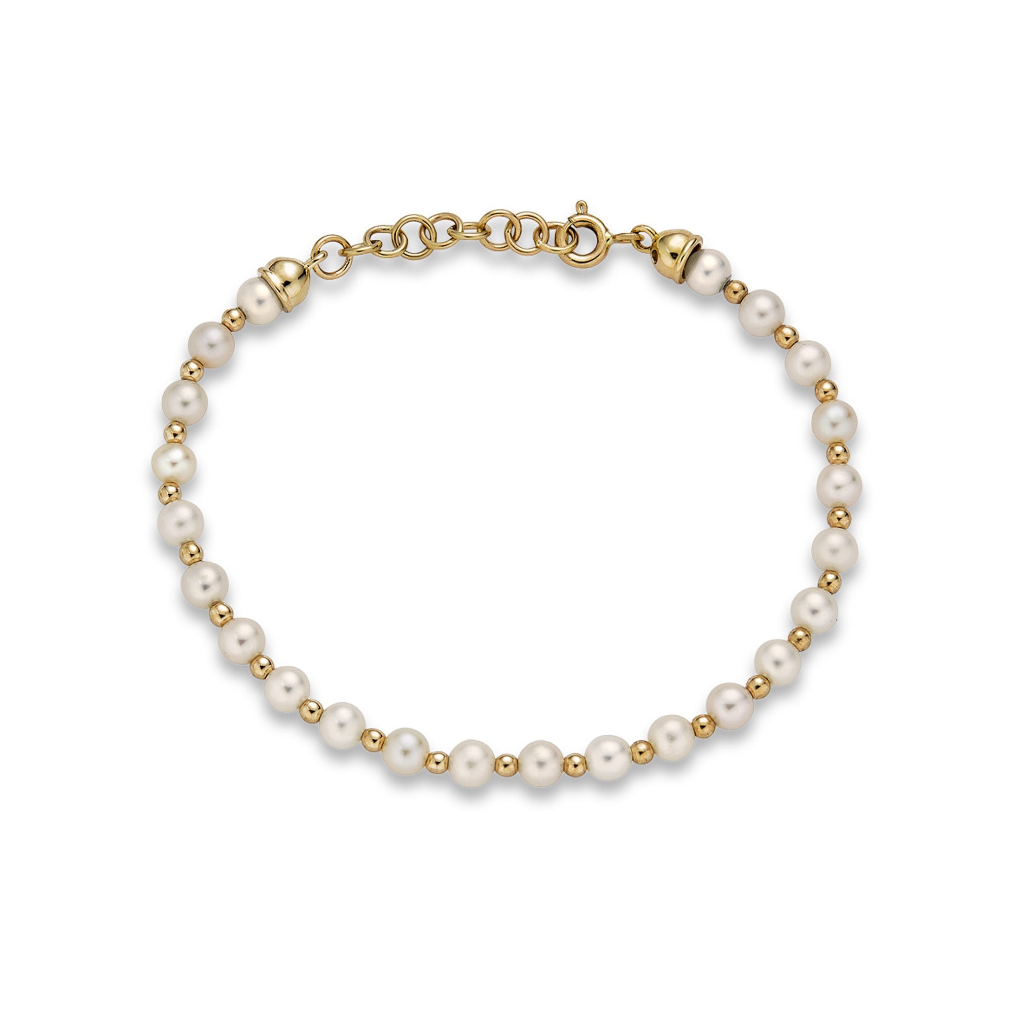 Stone and Strand 14K Yellow Gold Polished in Pearls Bracelet Front Image