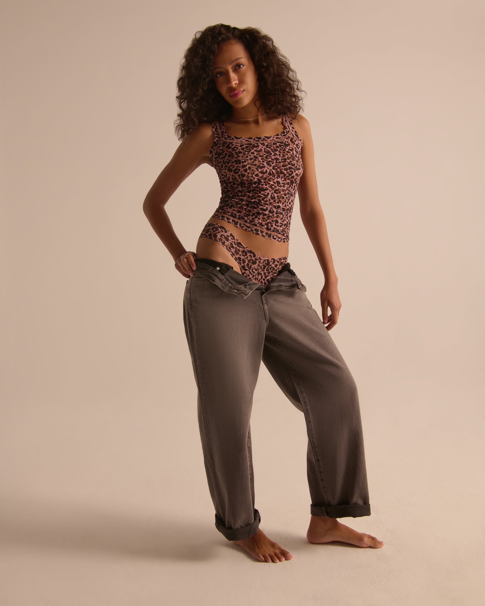 Signature Lace Unlined Camisole | Walk On The Wild Side (Beige)