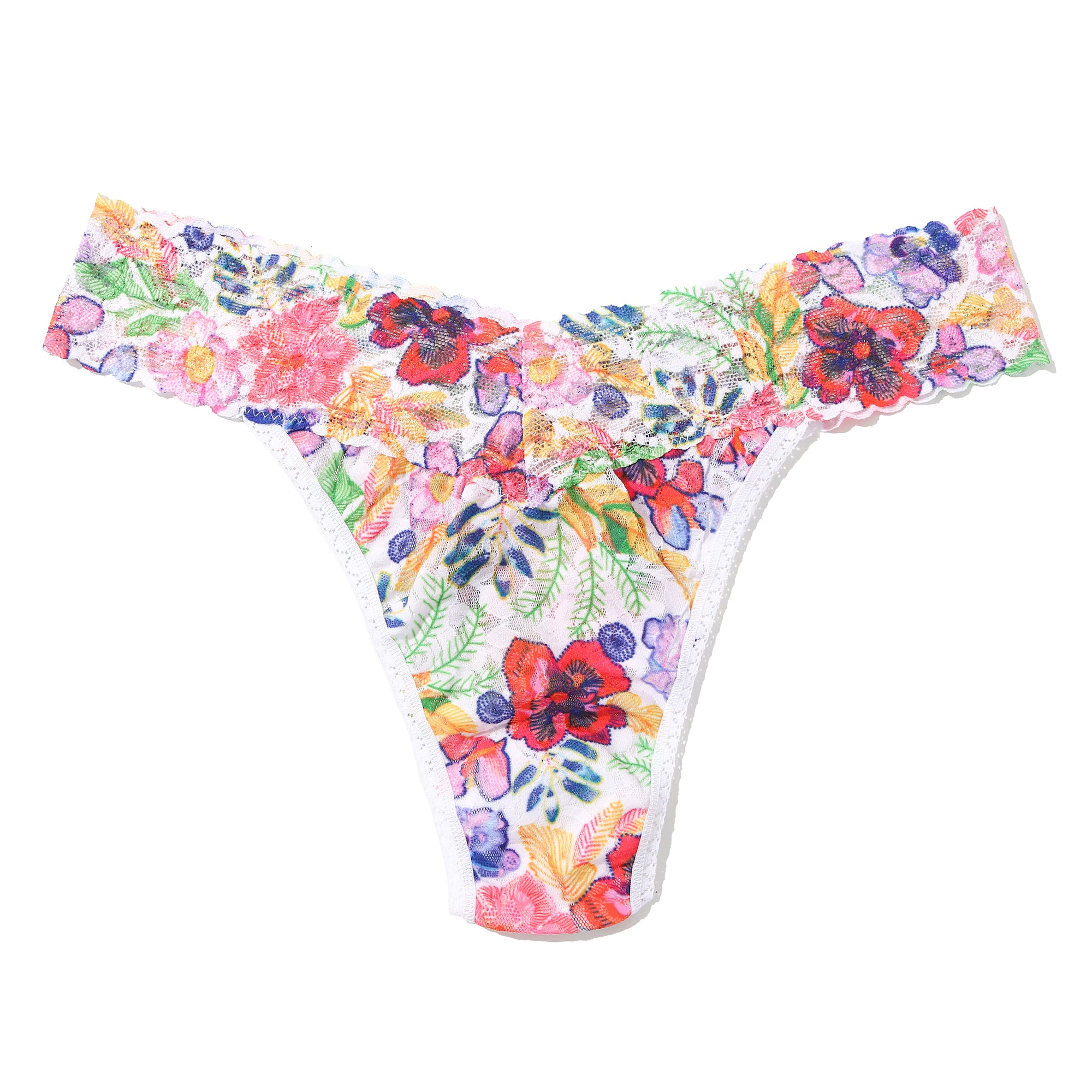 Signature Lace Original Rise Thong | Adorned (White)