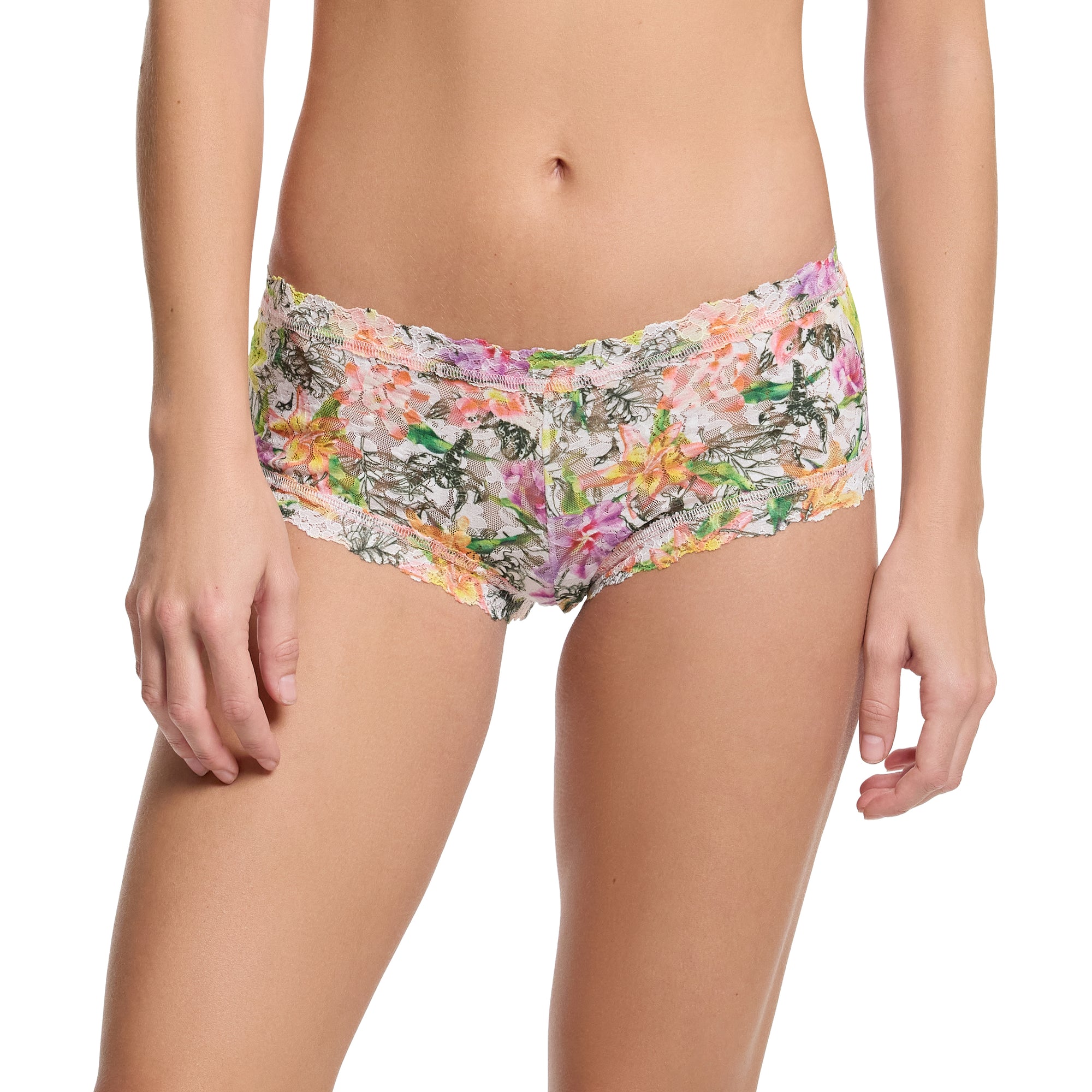 Signature Lace Boyshort | Botany (White)