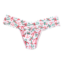 Signature Lace Low Rise Thong | Candy Cane Delight (White)