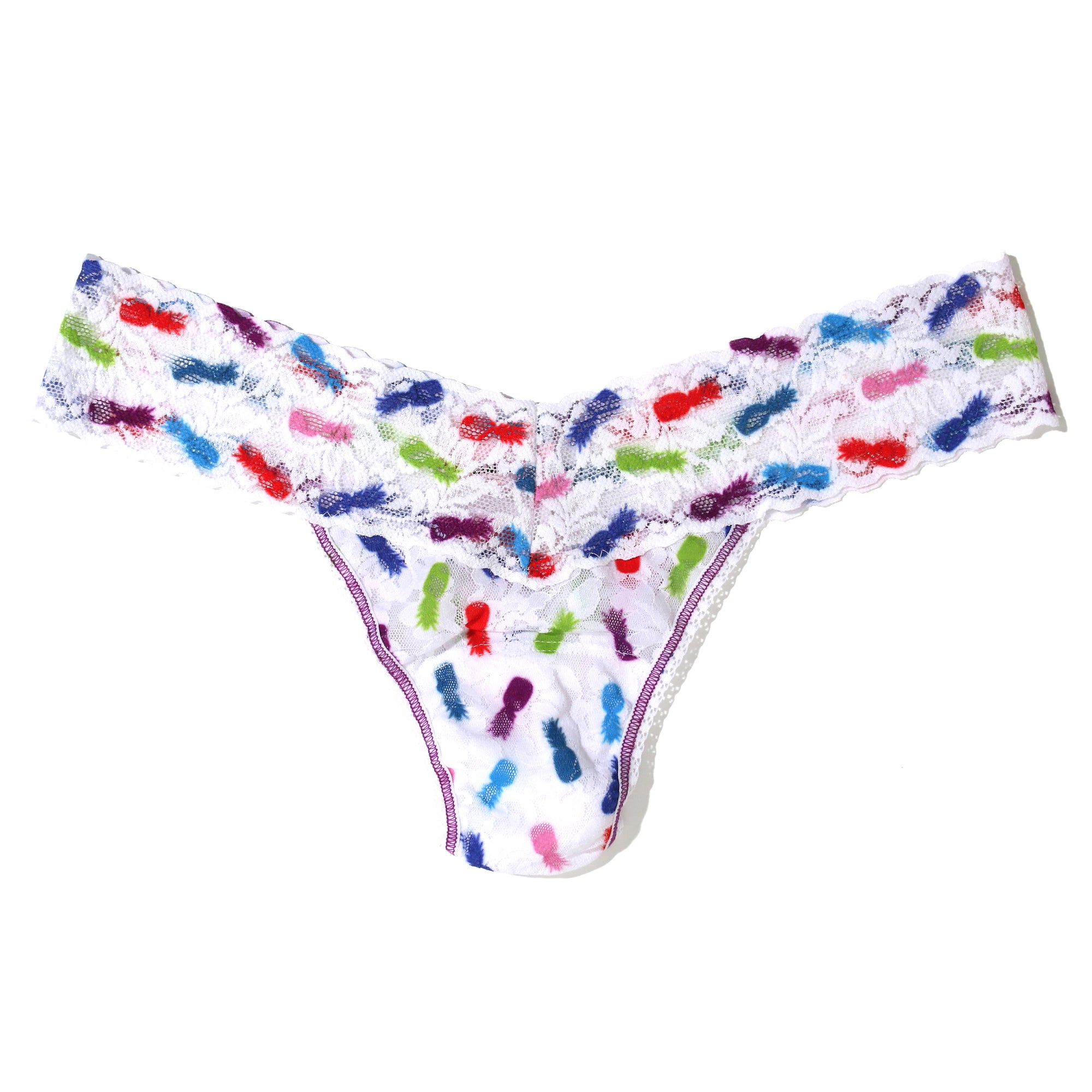 Signature Lace Low Rise Thong | Pineapple Island