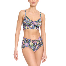 Vneck Retro Bralette | Dream Garden (Black)