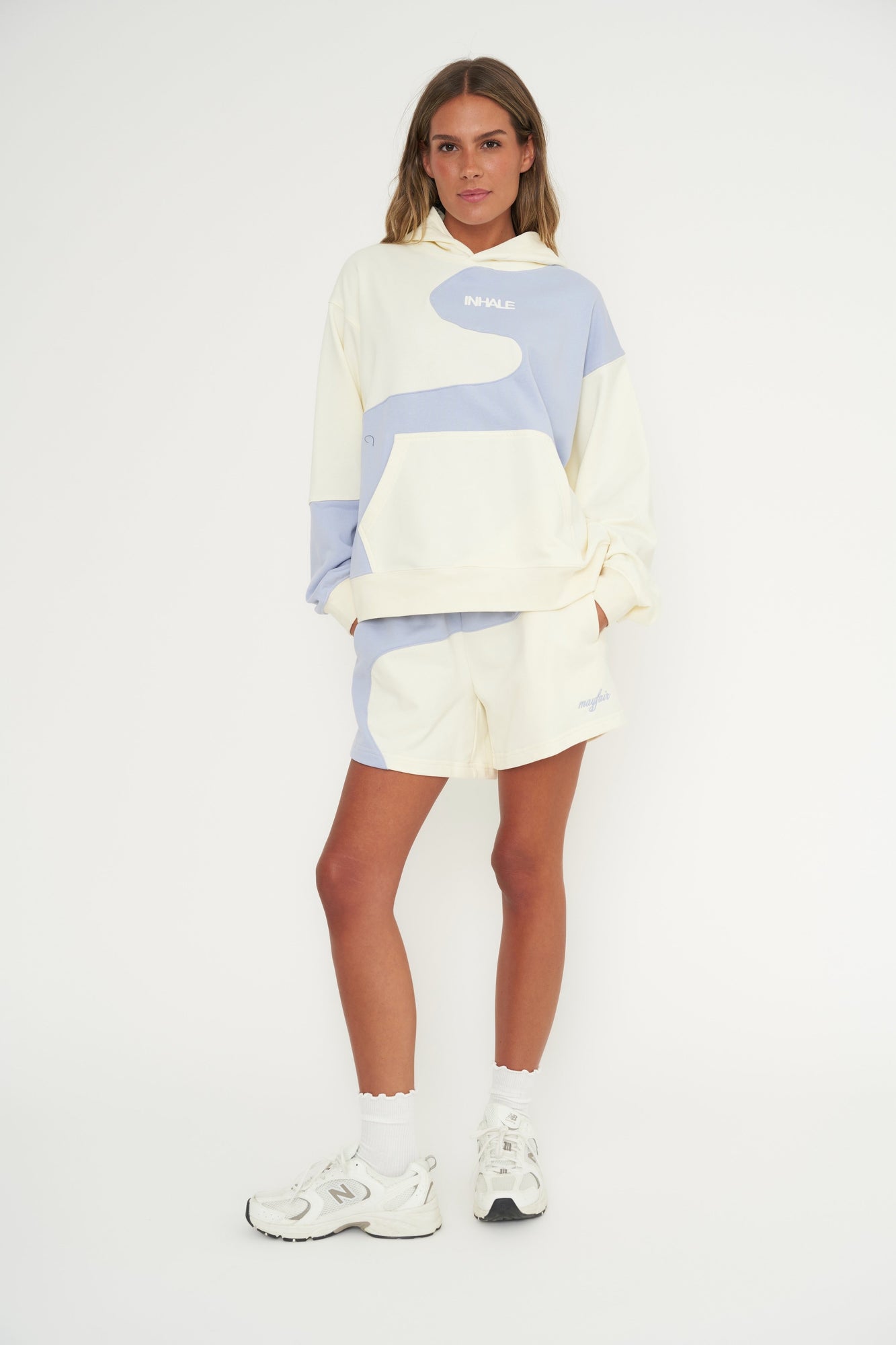 Inhale Exhale Hoodie | Pearl x Sky Blue
