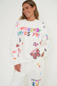 Mayfair x @iscreamcolour Somebody Loves You Sweatpants | White