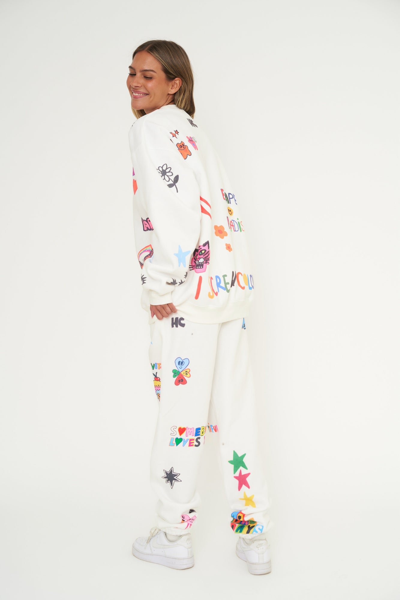 Mayfair x @iscreamcolour Somebody Loves You Sweatpants | White