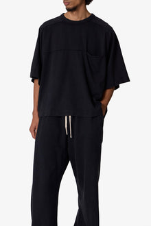 Paneled Hidden Pocket Tee | Washed Black