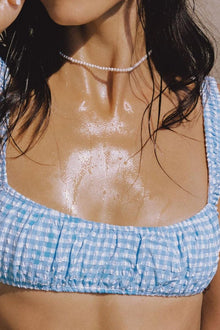 Zoe Sport Top | Peri Micro Gingham